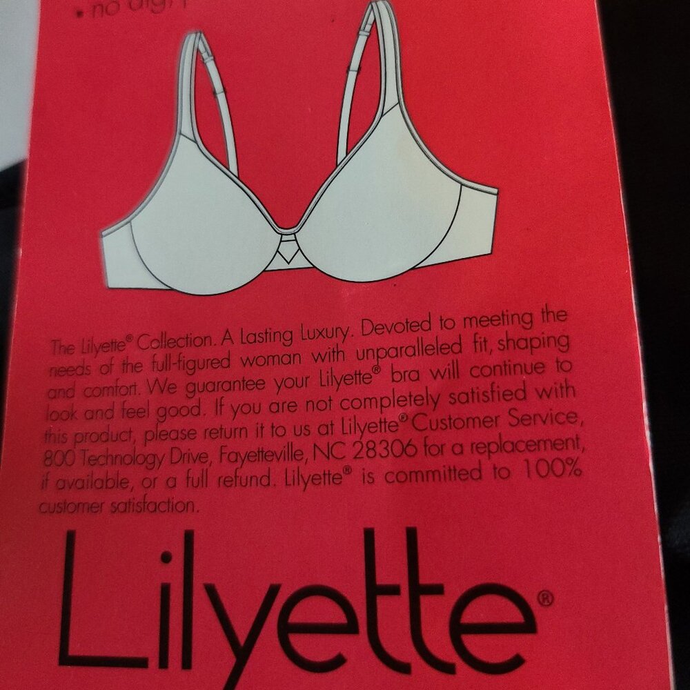 LILYETTE BY BALI BRA PLUNGE MINIMZER UNDERWIRE KEYHOLE FRONT- ONYX -SIZE 36C - Picture 11 of 15
